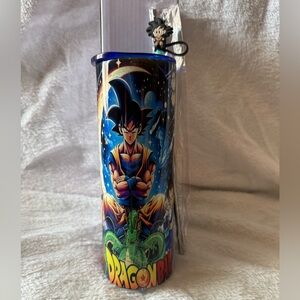 New 20oz Dragon Ball Z Tumbler with Straw, Straw Topper, Slid Lid, Straw Cleaner